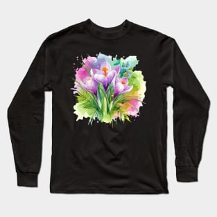 Crocus Flowers Long Sleeve T-Shirt